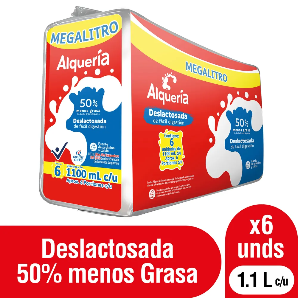 Leche Deslactosada Alqueria 1.1L x6unds